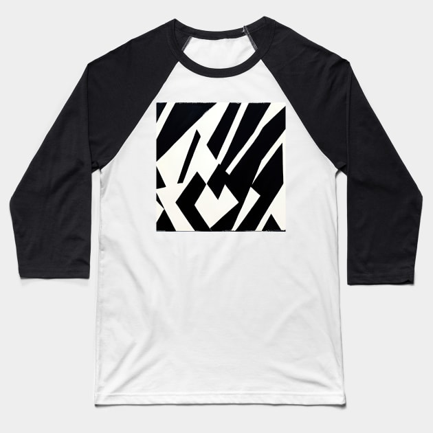 Minimal black on white Baseball T-Shirt by Crestern